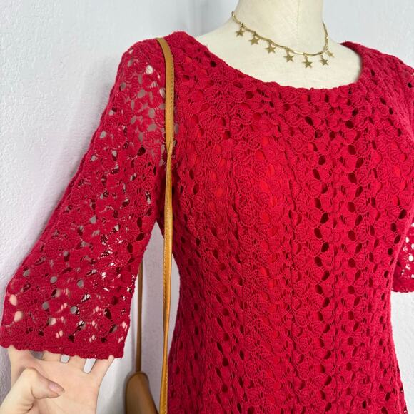 Rabbit Rabbit Rabbit Crochet Fit and Flare Dress Size 4 Retro Pin Up - Picture 4 of 8